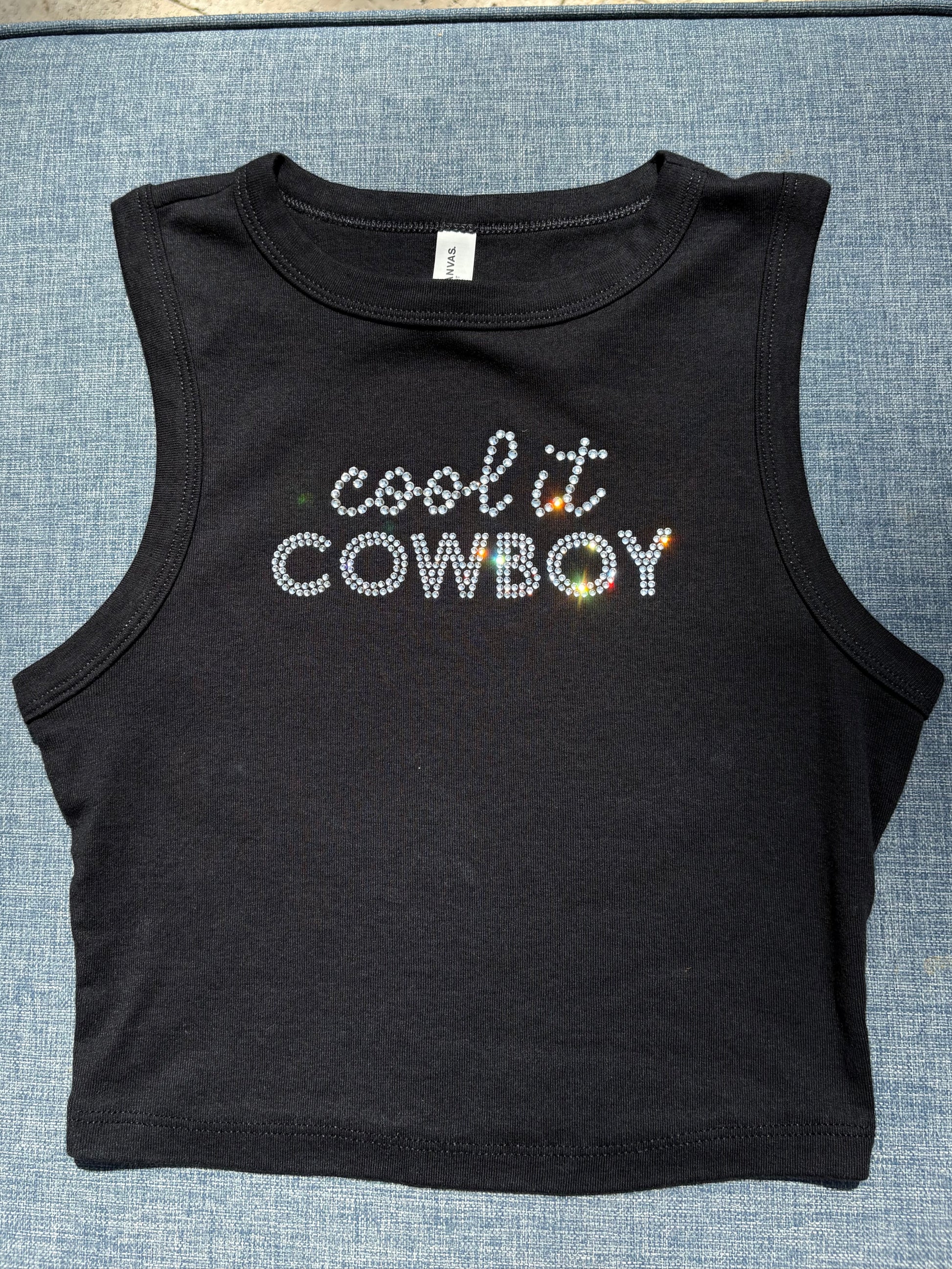 Cool it Cowboy Tank Top Black
