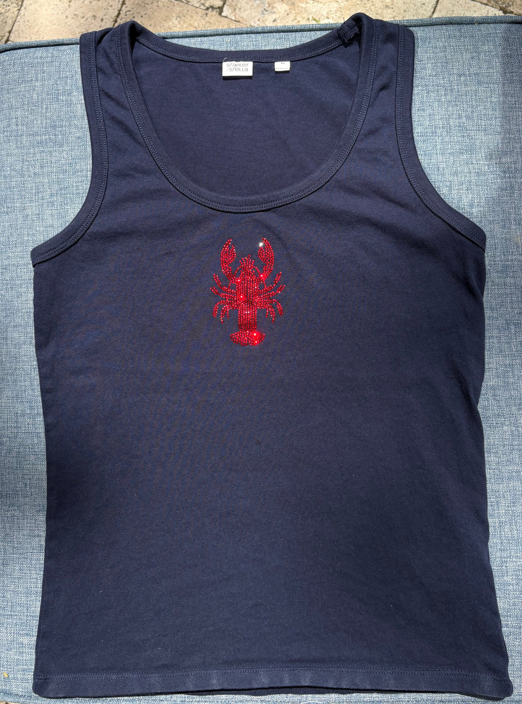 Lobster Fitted Tank Top Navy