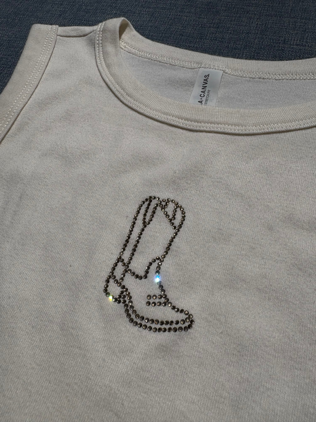 Cowboy Boot Tank Top Natural