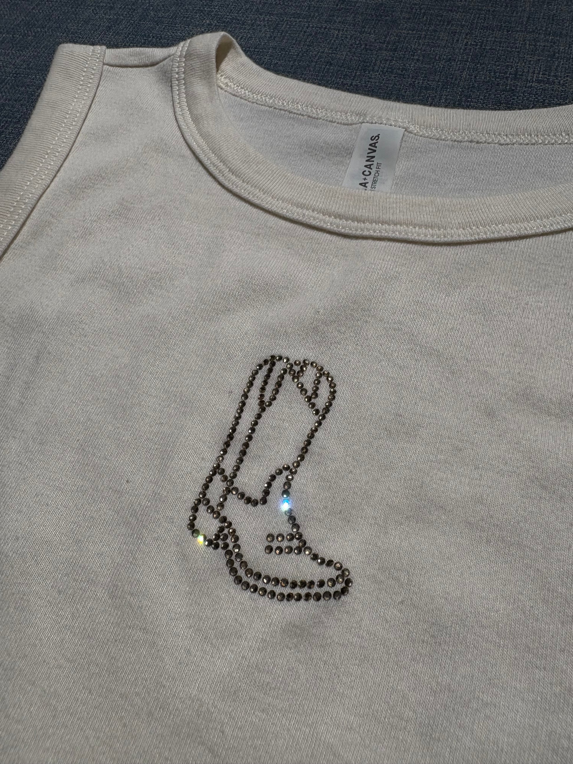 Cowboy Boot Tank Top Natural