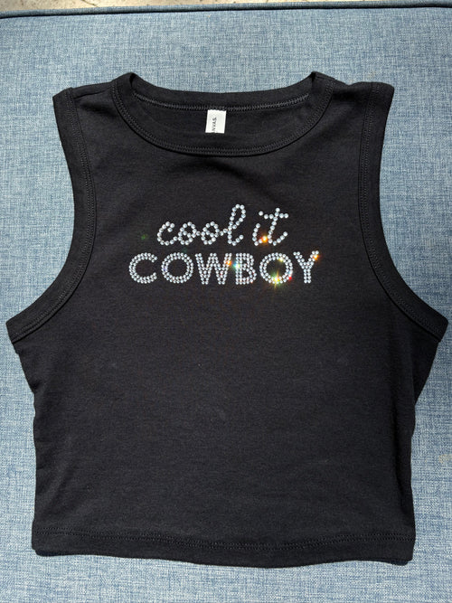 Cool it Cowboy Tank Top Black